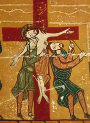 Altarpiece panel showing the Deposition